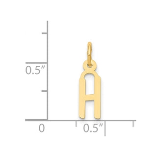 14k Yellow Gold Small Slanted Block Initial H Charm
