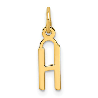 14k Yellow Gold Small Slanted Block Initial H Charm