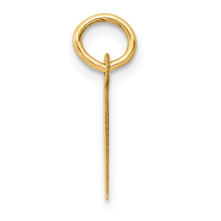 14k Yellow Gold Small Slanted Block Initial I Charm