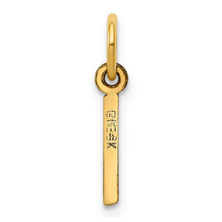 14k Yellow Gold Small Slanted Block Initial I Charm