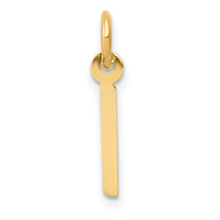 14k Yellow Gold Small Slanted Block Initial I Charm