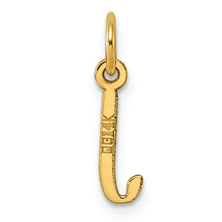 14k Yellow Gold Small Slanted Block Initial J Charm