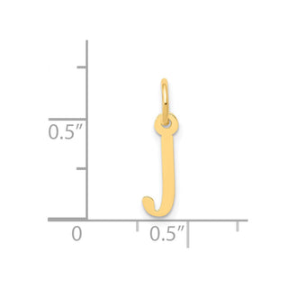 14k Yellow Gold Small Slanted Block Initial J Charm