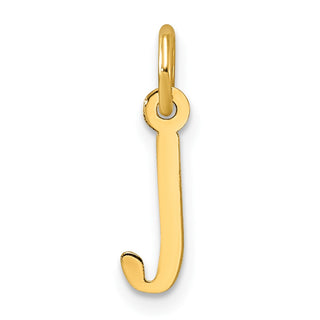 14k Yellow Gold Small Slanted Block Initial J Charm