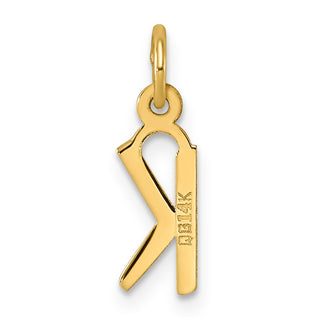 14k Yellow Gold Small Slanted Block Initial K Charm