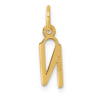 14k Yellow Gold Small Slanted Block Initial N Charm