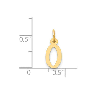 14k Yellow Gold Small Slanted Block Initial O Charm