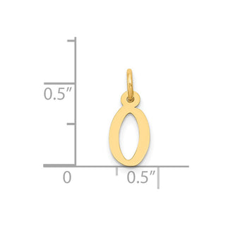 14k Yellow Gold Small Slanted Block Initial O Charm