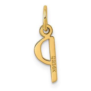 14k Rose Gold Slanted Block Initial P Charm