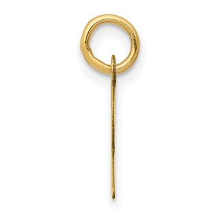 14k Yellow Gold Small Slanted Block Initial R Charm