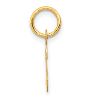 14k Yellow Gold Small Slanted Block Initial S Charm