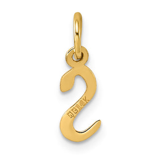 14k Yellow Gold Small Slanted Block Initial S Charm