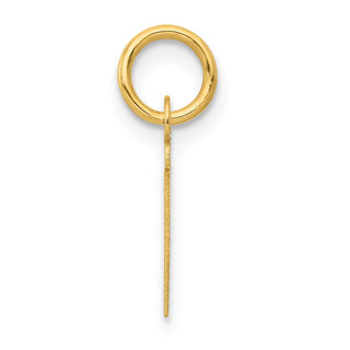 14k Yellow Gold Small Slanted Block Initial T Charm