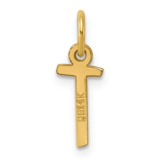 14k Yellow Gold Small Slanted Block Initial T Charm