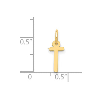 14k Yellow Gold Small Slanted Block Initial T Charm