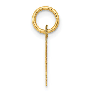 14k Yellow Gold Small Slanted Block Initial V Charm