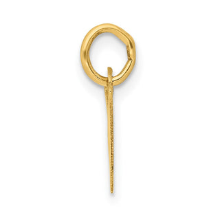 14k Yellow Gold Small Slanted Block Initial W Charm