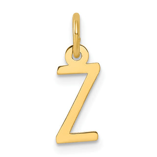 14k Yellow Gold Small Slanted Block Letter Z Initial Charm
