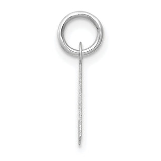 14K White Gold Small Slanted Block Initial A Charm