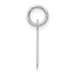14K White Gold Small Slanted Block Initial A Charm