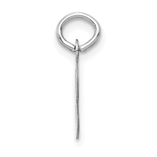 14K White Gold Small Slanted Block Initial B Charm