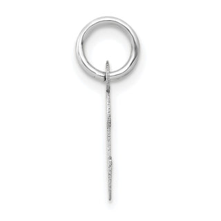 14K White Gold Small Slanted Block Initial C Charm