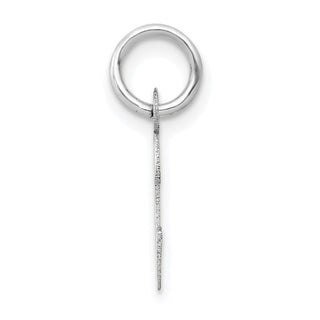 14K White Gold Small Slanted Block Initial C Charm