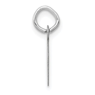 14K White Gold Small Slanted Block Initial D Charm
