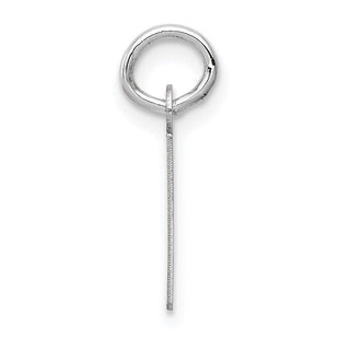14K White Gold Small Slanted Block Initial E Charm