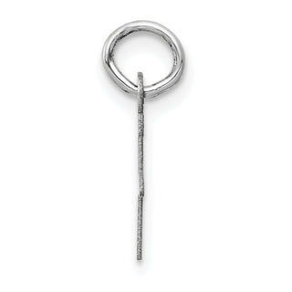 14K White Gold Small Slanted Block Initial F Charm