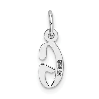 14K White Gold Small Slanted Block Initial G Charm