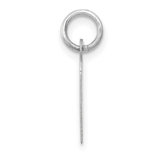 14K White Gold Small Slanted Block Initial H Charm