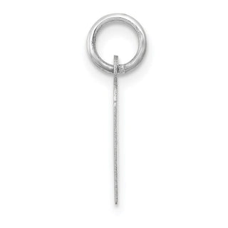 14K White Gold Small Slanted Block Initial H Charm