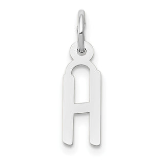 14K White Gold Small Slanted Block Initial H Charm