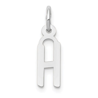 14K White Gold Small Slanted Block Initial H Charm