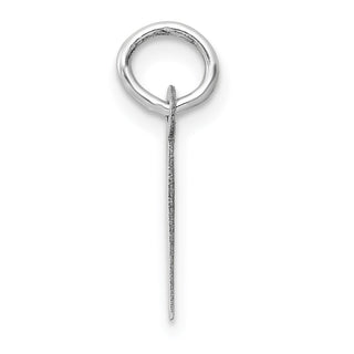 14K White Gold Small Slanted Block Initial I Charm