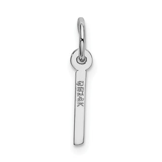 14K White Gold Small Slanted Block Initial I Charm