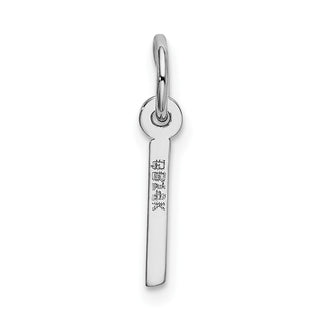 14K White Gold Small Slanted Block Initial I Charm