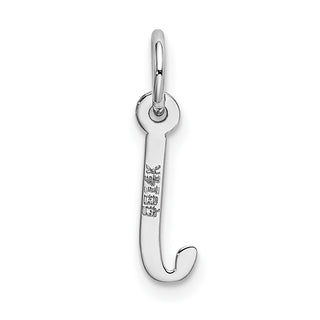 14K White Gold Small Slanted Block Initial J Charm