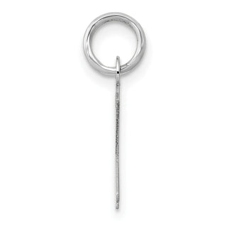 14K White Gold Small Slanted Block Initial K Charm