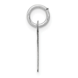 14K White Gold Small Slanted Block Initial L Charm