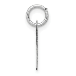 14K White Gold Small Slanted Block Initial L Charm