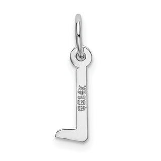 14K White Gold Small Slanted Block Initial L Charm