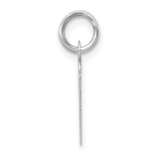 14K White Gold Small Slanted Block Initial M Charm