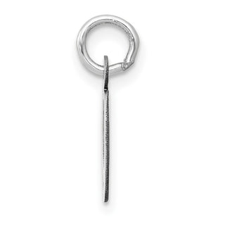 14K White Gold Small Slanted Block Initial O Charm
