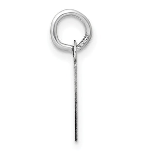 14K White Gold Small Slanted Block Initial P Charm