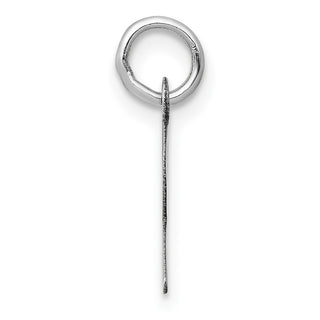 14K White Gold Small Slanted Block Initial R Charm