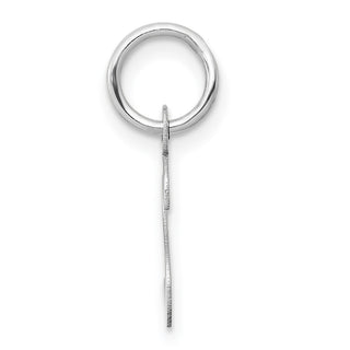 14K White Gold Small Slanted Block Initial S Charm
