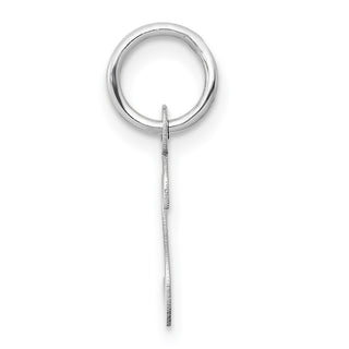 14K White Gold Small Slanted Block Initial S Charm