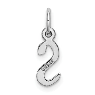 14K White Gold Small Slanted Block Initial S Charm